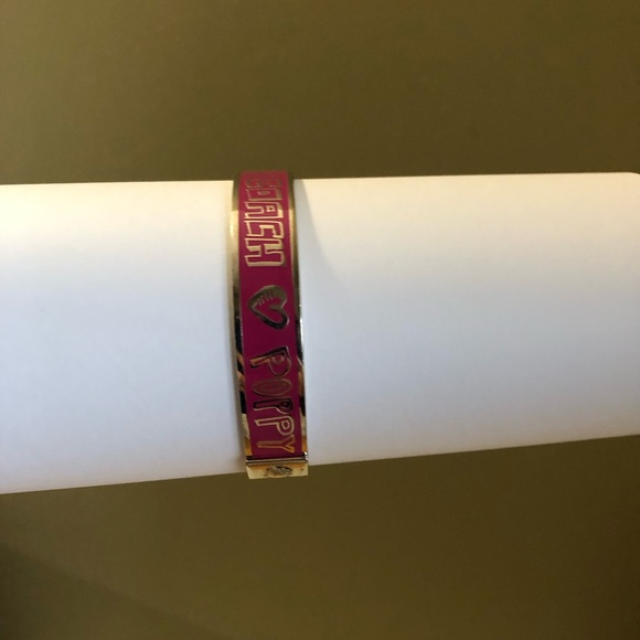 Coach Poppy Limited Edition pink & sliver metal clamp enamel bracelet - Picture 6 of 6
